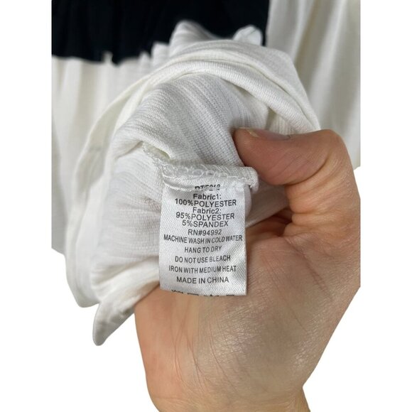 Patrizia Luca Colorblock Peplum Top Banded Cuffs Shirttail hem - Picture 3 of 10